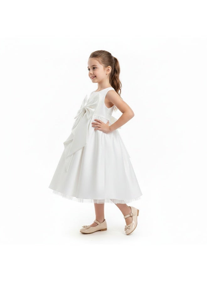 D'Daniela Satin Bow A-Line Dress - Image 3